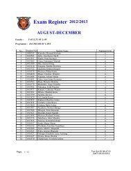 Exam Register 2012/2013 AUGUST-DECEMBER