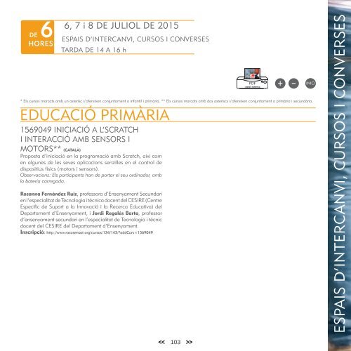 ESCOLA D'ESTIU Maig 2015