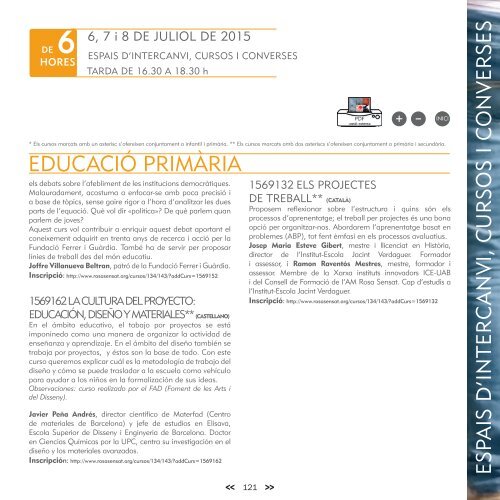 ESCOLA D'ESTIU Maig 2015