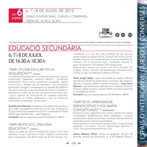 ESCOLA D'ESTIU Maig 2015