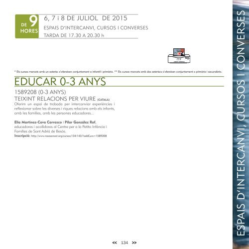 ESCOLA D'ESTIU Maig 2015