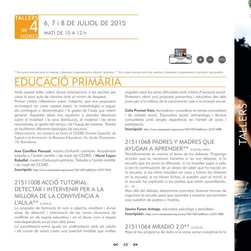 ESCOLA D'ESTIU Maig 2015