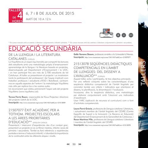 ESCOLA D'ESTIU Maig 2015