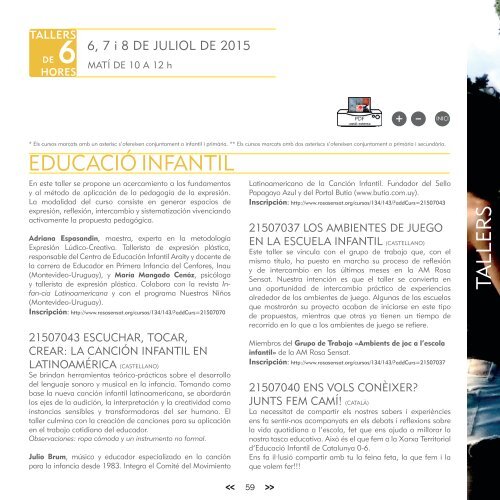 ESCOLA D'ESTIU Maig 2015