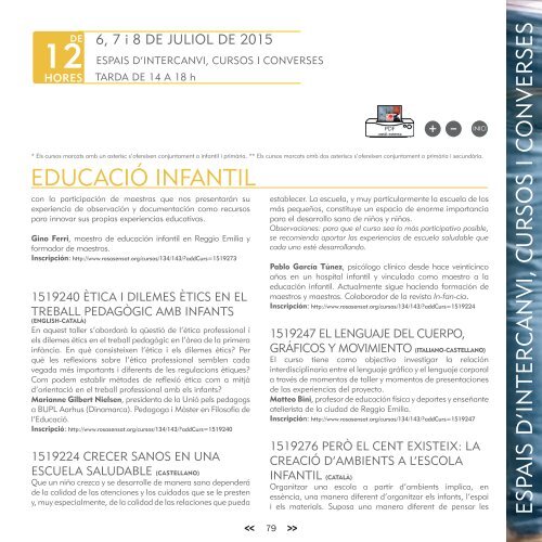 ESCOLA D'ESTIU Maig 2015