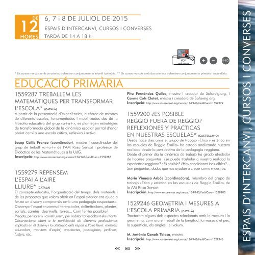 ESCOLA D'ESTIU Maig 2015