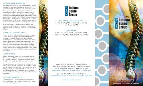 Patient Brochure - Indiana Spine Group