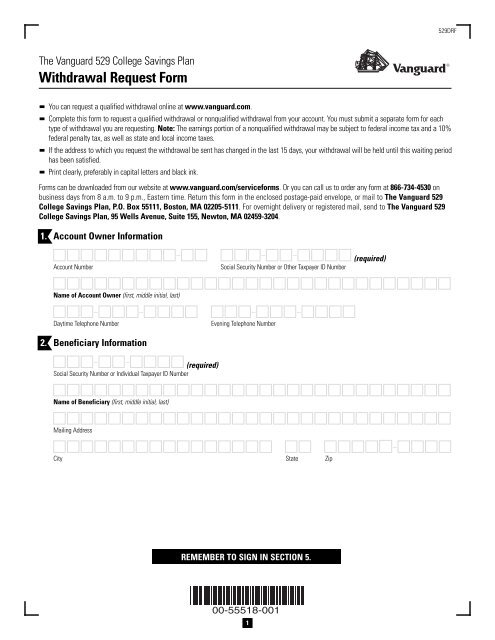 VG529 Withdrawal Request Form