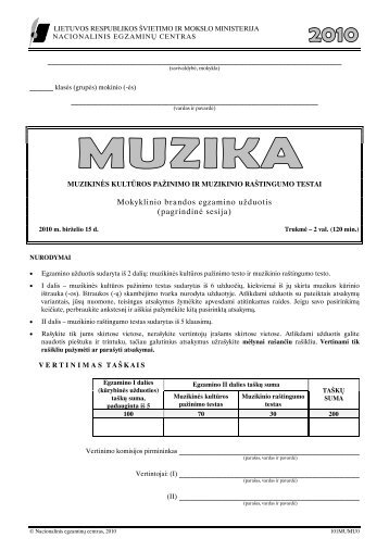 muzikinÄs kultÅ«ros paÅ¾inimo ir muzikinio raÅ¡tingumo testai ...