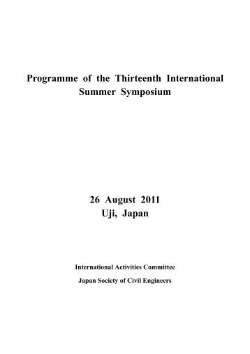 Programme of the Thirteenth International Summer Symposium 26 ...