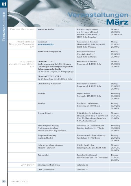 MBZ Ausgabe 03/2012 - Zahnärztekammer Berlin