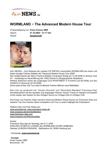 WORMLAND - The Advanced Modern House Tour - Fair-news.de