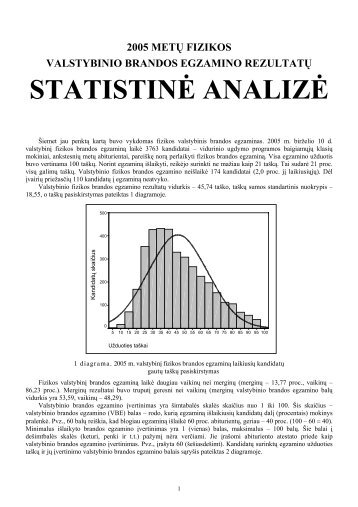 STATISTINÄ ANALIZÄ - Nacionalinis egzaminÅ³ centras