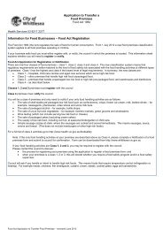 Application form to transfer food premises - City of Whittlesea