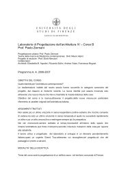 Corso B Prof. Paolo Zermani - UniversitÃ  degli Studi di Firenze