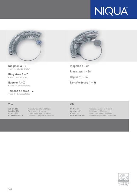 Katalog Metall (PDF) - Niqua GmbH