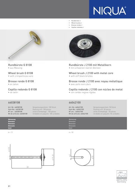 Katalog Metall (PDF) - Niqua GmbH