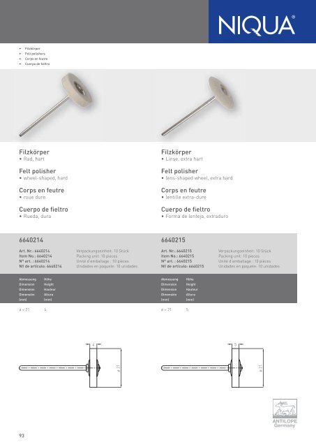 Katalog Metall (PDF) - Niqua GmbH