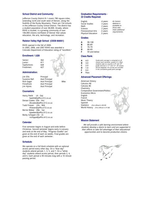 PROFILE - Ralston Valley High School