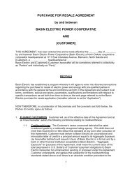 View and print Purchase-for-Resale Agreement - Basin Electric ...