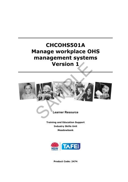 CHCOHS501A Manage workplace OHS management ... - vetres