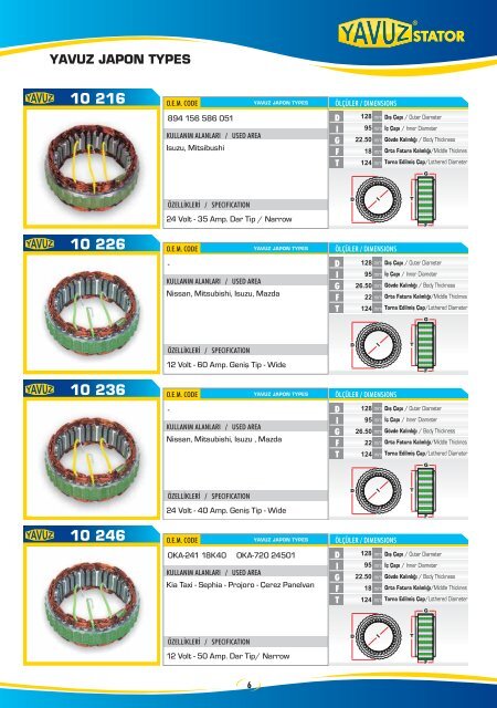 Yavuz Katalog 2010-2 - Yavuz Stator