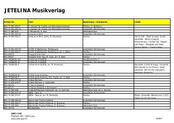JETELINA Musikverlag - Akkordeon Musik Edition