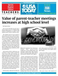 Value of parent-teacher meetings increases at high school level