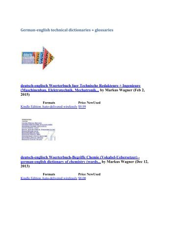 Bestsellers reference books: german-english technical dictionaries(Translator) + glossaries in german language