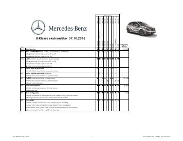 B-Klasse ekstraudstyr 01.06.2013 - Mercedes-Benz Danmark