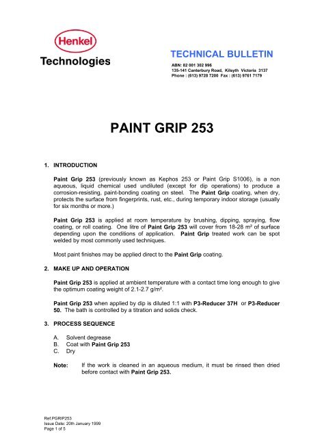 Keyphos 253 PAINT GRIP 253 - Solvents