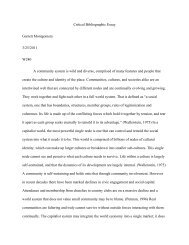 Critical Bibliographic Essay Garrett Montgomery 3/25 ... - Oncourse