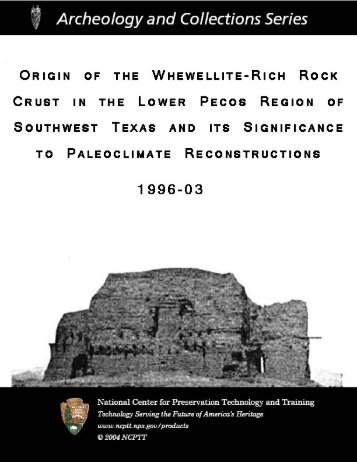 Origin of the Whewellite-Rich Rock Crust in - National Center for ...