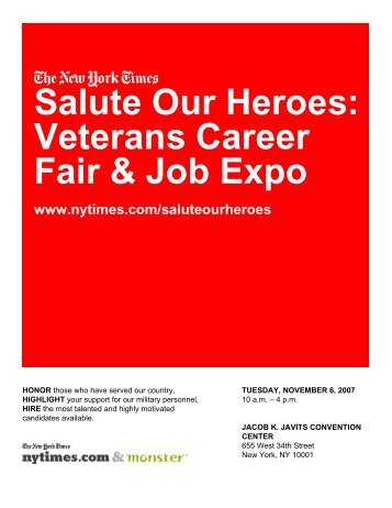 Salute Our Heroes: Veterans Career Fair & Job Expo