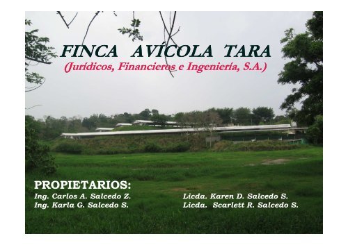 FINCA AVÃCOLA TARA - (JurÃ­dicos, Financieros e IngenierÃ­a, S.A.