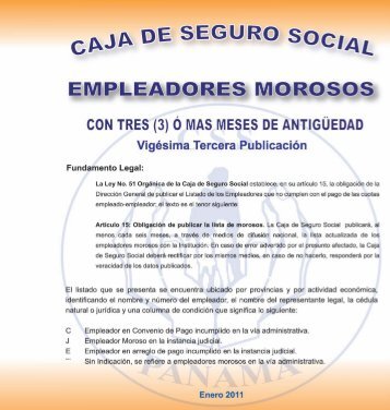 Morosos Seguro Social.qxd - Caja del Seguro Social