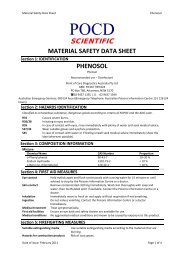 Material Safety Data Sheet - POCD Scientific