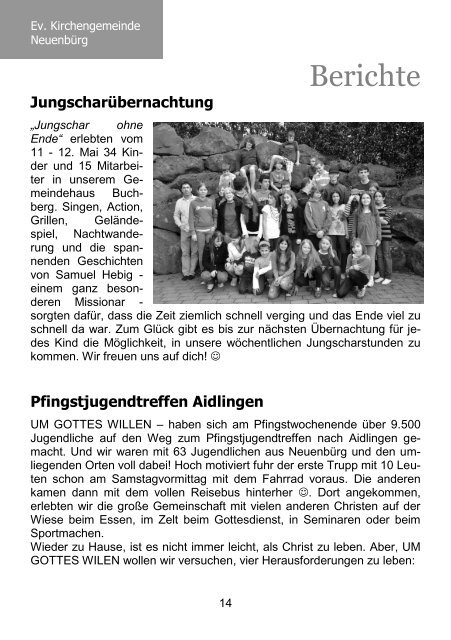 Unser Gemeindebrief Juli - Evangelische Kirchengemeinde ...