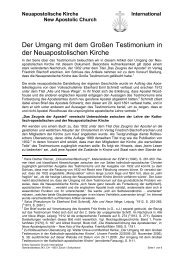 Der Umgang mit dem GroÃƒÂŸen Testimonium in der - New Apostolic ...