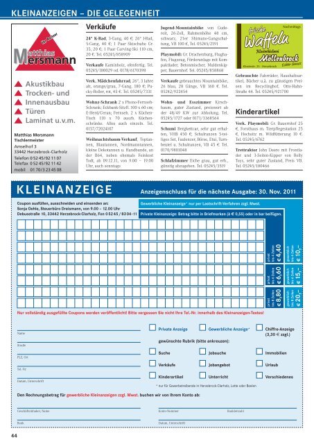 Dezember 2011 Willkommen zum Weihnachtsmarkt am 3. und 4 ...