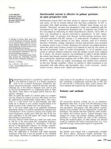 Interferential current is effective in palmar psoriasis - Nemectron GmbH