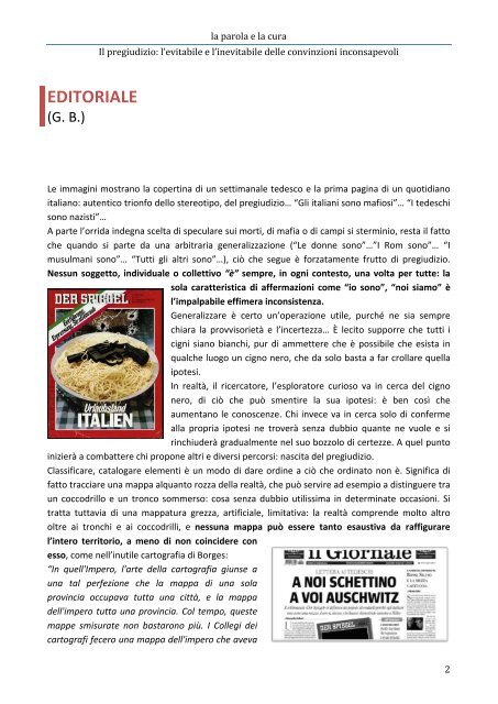 La parola e la cura