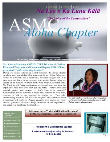 Aloha Chapter - ASMC Sub Chapters - American Society of Military ...