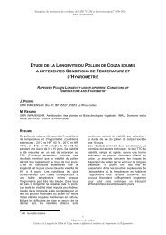 Ã©tude de la longevite du pollen de colza soumis a ... - SympoScience