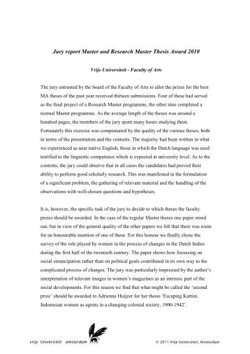 Master thesis evaluation criteria