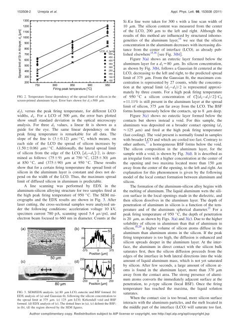 Silicon diffusion in aluminum for rear passivated ... - ISC Konstanz