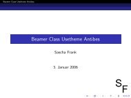 Beamer Class Usetheme Antibes - LaTeX Kurse 2004-6 und ...