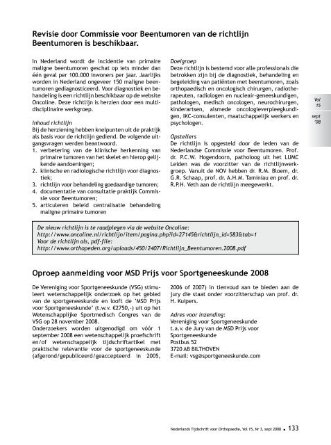 ONederlands Tijdschrift voor - Nederlands Tijdschrift voor Orthopaedie