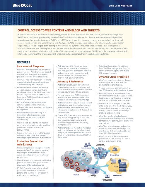 Control access to web content and block web - Blue Coat Systems, Inc.