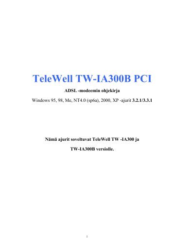 TW-IA300/TW-IA300B - Telewell